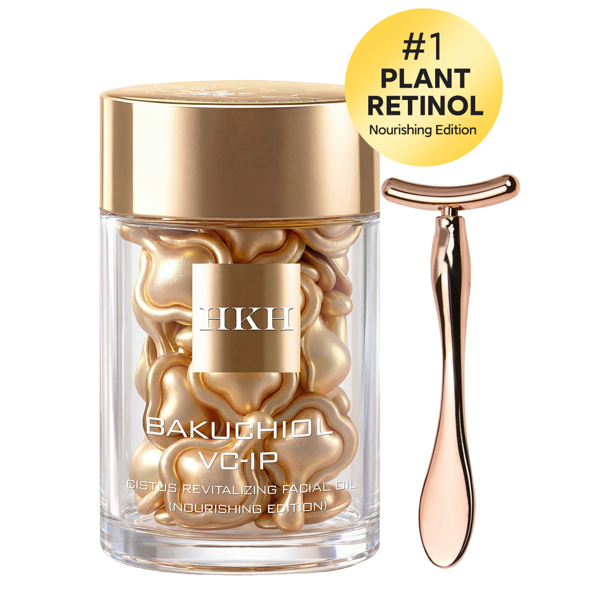 HKH Bitkisel Retinol (Düşük Tahriş) + Vitamin C ZAMAN KAPSÜLÜ Hızlı Cilt Yenileyici Anti-Aging Yüz Serumu Kapsülleri, Koyu Lekelerin Görünümünü İyileştirir, Ton Eşitler, İnce Çizgiler, Seyahat Dostu (30 Kapsül)