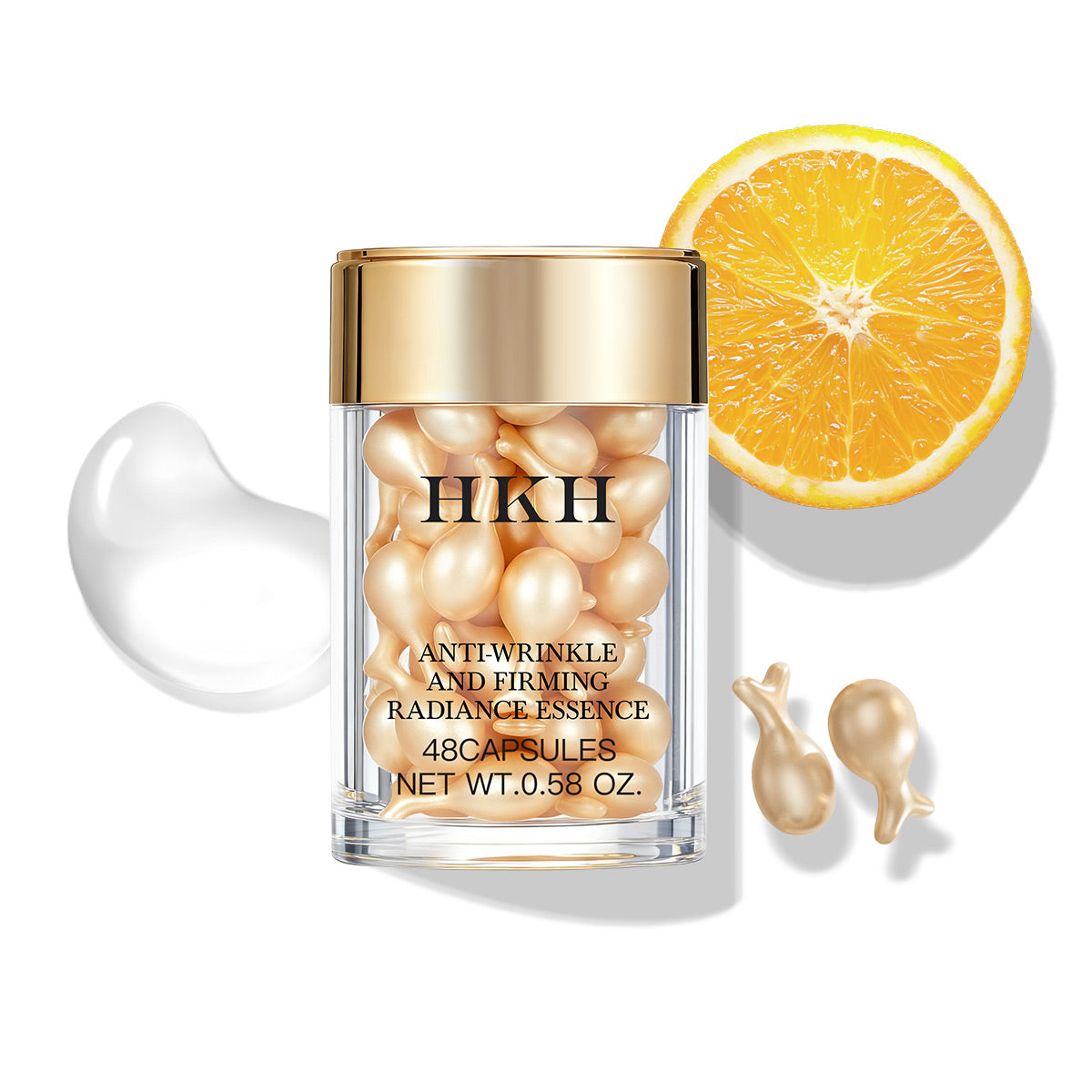 HKH Vitamin C Serum for Face: 48 Capsules Retinol Anti-Aging Wrinkle Repair Serum - Vitamin E Niacinamide Oil for Women - Daily Deep Skin Care for Fine Lines Smoothing Hydrating Brightening
