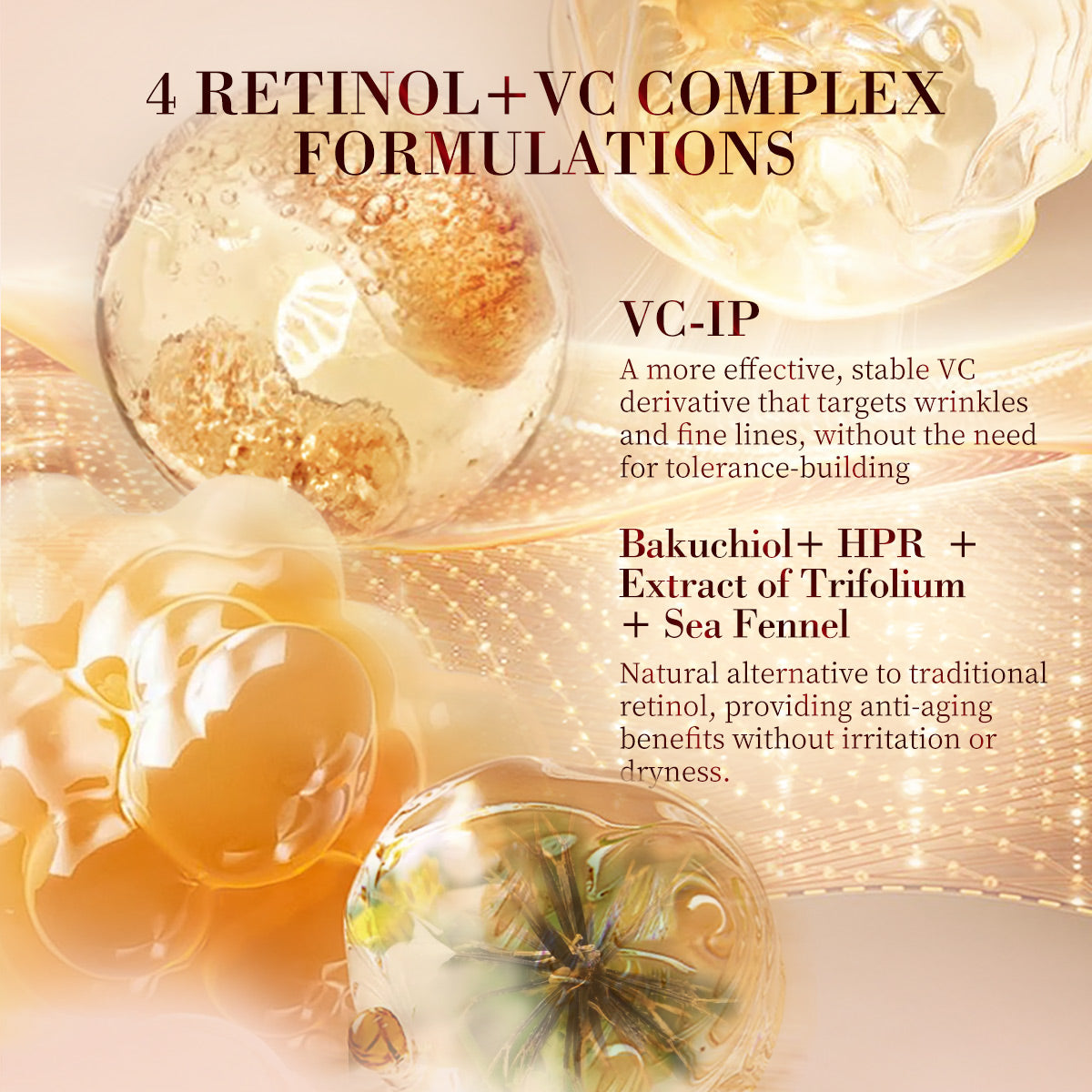 HKH Plant Retinol (Low-Irritation)+ Vitamin C TIME CAPSULE Rapid Skin Renewing Anti-Aging Face Serum Capsules, Improve Appearance of Dark Spots, Tone, Fine Lines, Travel Friendly (30 Capsules)